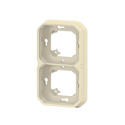 Support plaque encastré 2 postes montage horizontal/vertical Plexo sable 069853L