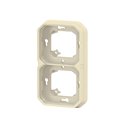 Support plaque encastré 2 postes montage horizontal/vertical Plexo sable 069853L