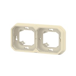Support plaque encastré 2 postes montage horizontal/vertical Plexo sable 069853L