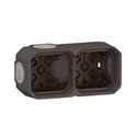 Boîtier saillie à embouts 2 postes horizontaux et verticaux Plexo anthracite 069602L