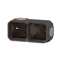 Boîtier saillie à embouts 2 postes horizontaux et verticaux Plexo anthracite 069602L