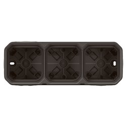 Boîtier saillie à embouts 3 postes horizontaux et verticaux Plexo anthracite 069603L