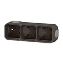 Boîtier saillie à embouts 3 postes horizontaux et verticaux Plexo anthracite 069603L