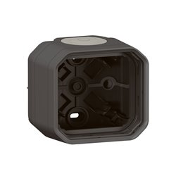 Boîtier saillie 2 embouts à membrane 1 entrée 1 poste Plexo anthracite 069601L