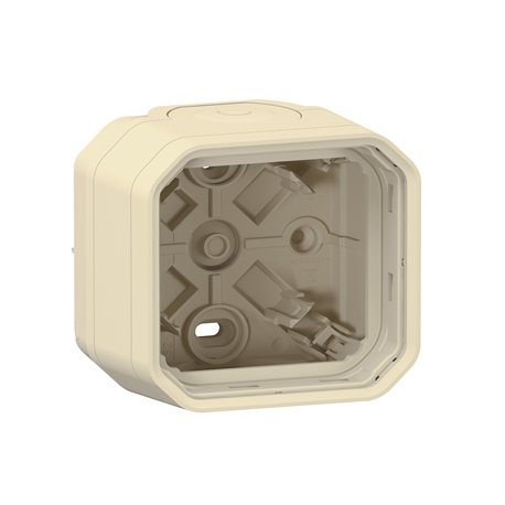 Boîtier saillie 2 embouts à membrane 1 entrée 1 poste Plexo sable 069863L