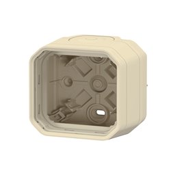 Boîtier saillie 2 embouts à membrane 1 entrée 1 poste Plexo sable 069863L