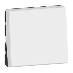 Poussoir inverseur Mosaic Easy-Led 6A 250V 2 modules blanc 077040L