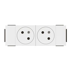 Prise de courant 2P+T Surface Soluclip pour goulotte Mosaic à clippage direct 4 modules blanc 077102L