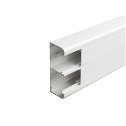 Lot de 2 m de goulotte de distribution à clippage direct 50x130mm Mosaic 2 compartiments blanche 075603