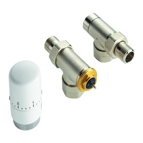 Pack Robinetterie manuelle thermostatisable équerre inversée 841108  blanche
