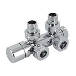 Pack robinetterie manuelle thermostatisable en H 991638 Kit U pivotant chromé