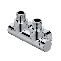 Pack vanne d'isolement en H 991628 Kit T coudé chromé