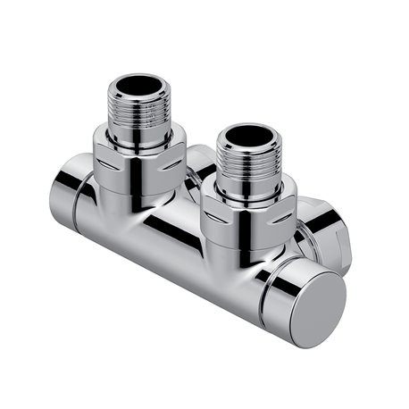 Pack vanne d'isolement en H 991628 Kit T coudé chromé