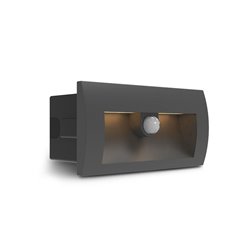 Spot encastrable LED Balise 140x70 mm 6W rectangulaire 3000K IP65 ZEPHYR avec détecteur IR 100805