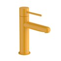 Mitigeur lavabo Nu version S corps lisse poignée fine jaune miel H 175 mm