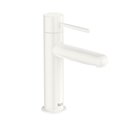 Mitigeur lavabo Nu version S corps lisse poignée fine blanc brillant H 175 mm