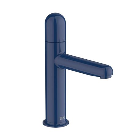 Mitigeur lavabo Nu version S corps lisse poignée dôme bleu cobalt H 192 mm