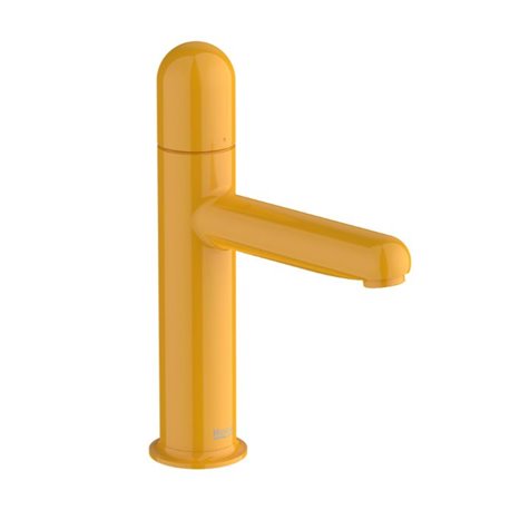 Mitigeur lavabo Nu version S corps lisse poignée dôme jaune miel H 192 mm