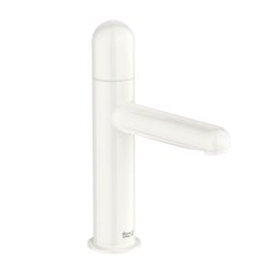 Mitigeur lavabo Nu version S corps lisse poignée dôme blanc brillant H 192 mm
