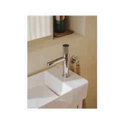 Mitigeur lavabo Nu version S corps lisse poignée cannelée chromé H 188 mm