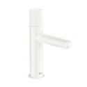 Mitigeur lavabo Nu version S corps lisse poignée cannelée blanc brillant H 188 mm