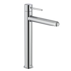 Mitigeur lavabo Nu version XL corps lisse avec flexibles poignée fine chromé H 295 mm