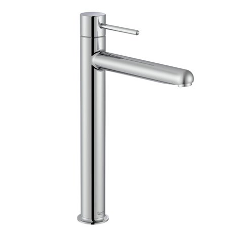 Mitigeur lavabo Nu version XL corps lisse avec flexibles poignée fine chromé H 295 mm