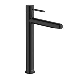 Mitigeur lavabo Nu version XL corps lisse poignée fine titanium black H 295 mm