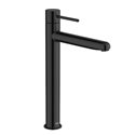 Mitigeur lavabo Nu version XL corps lisse poignée fine titanium black H 295 mm