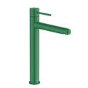 Mitigeur lavabo Nu version XL corps lisse avec flexibles poignée fine vert menthe H 295 mm