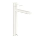 Mitigeur lavabo Nu version XL corps lisse poignée fine blanc brillant H 295 mm