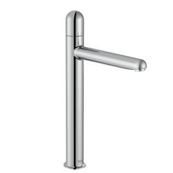 Mitigeur lavabo Nu version XL corps lisse poignée dôme chromé H 312 mm