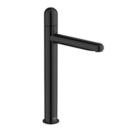 Mitigeur lavabo Nu version XL corps lisse poignée dôme titanium black H 312 mm