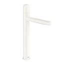 Mitigeur lavabo Nu version XL corps lisse avec flexibles poignée dôme blanc brillant H 312 mm