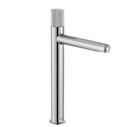 Mitigeur lavabo Nu version XL corps lisse poignée cannelée chromé H 308 mm