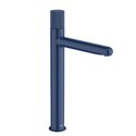 Mitigeur lavabo Nu version XL corps lisse poignée cannelée bleu cobalt H 308 mm