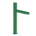 Mitigeur lavabo Nu version XL corps lisse poignée cannelée vert menthe H 308 mm
