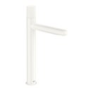 Mitigeur lavabo Nu version XL corps lisse poignée cannelée blanc brillant H 308 mm