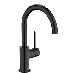 Mitigeur lavabo Nu version L avec poignée latérale corps lisse poignée fine tit. black H 274 mm