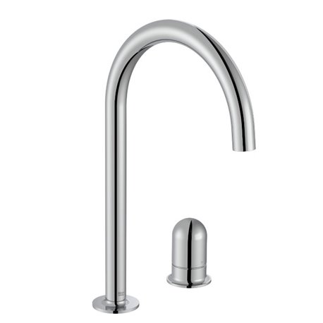 Mitigeur lavabo Nu version L 2 trous corps lisse poignée dôme chromé H 287 mm