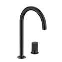 Mitigeur lavabo Nu version L 2 trous corps lisse poignée cannelée titanium black H 287 mm