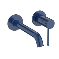 Mitigeur lavabo Nu à encastrer avec poignée fine bleu cobalt H 60 mm