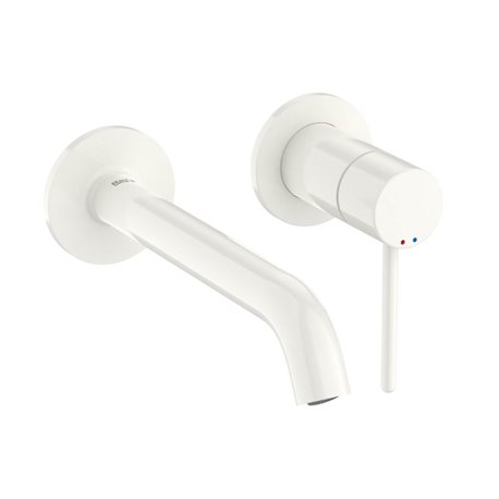 Mitigeur lavabo Nu à encastrer avec poignée fine blanc brillant H 60 mm