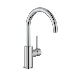 Mitigeur lavabo Ona version L avec poignée latérale corps lisse chromé H 271 mm