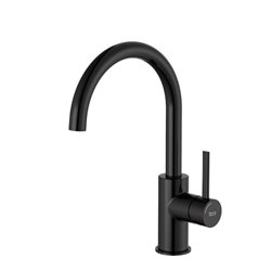 Mitigeur lavabo Ona version L avec poignée latérale corps lisse titanium black H 271 mm