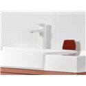 Mitigeur lavabo Cala version S corps lisse cold start blanc mat H 161 mm