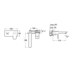 Mitigeur lavabo Cala mural à encastrer blanc mat H 292 mm