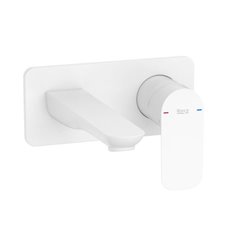 Mitigeur lavabo Cala mural à encastrer blanc mat H 292 mm
