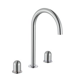 Mélangeur lavabo Nu pour version L 3 trous corps lisse poignée dôme chromé H 287 mm