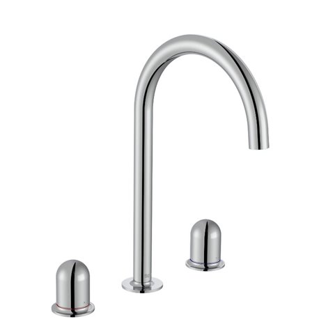 Mélangeur lavabo Nu pour version L 3 trous corps lisse poignée dôme chromé H 287 mm
